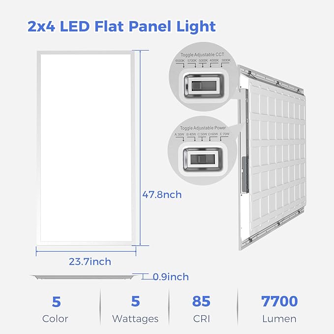 AIKVSXER 2 Pack 2x4 LED Flat Panel Light