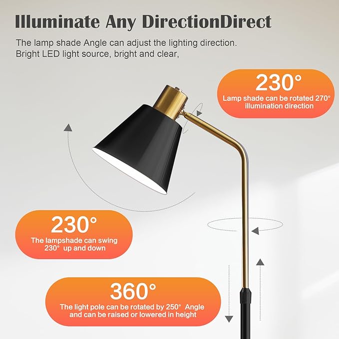 Dimmable Black Vintage Floor Lamps