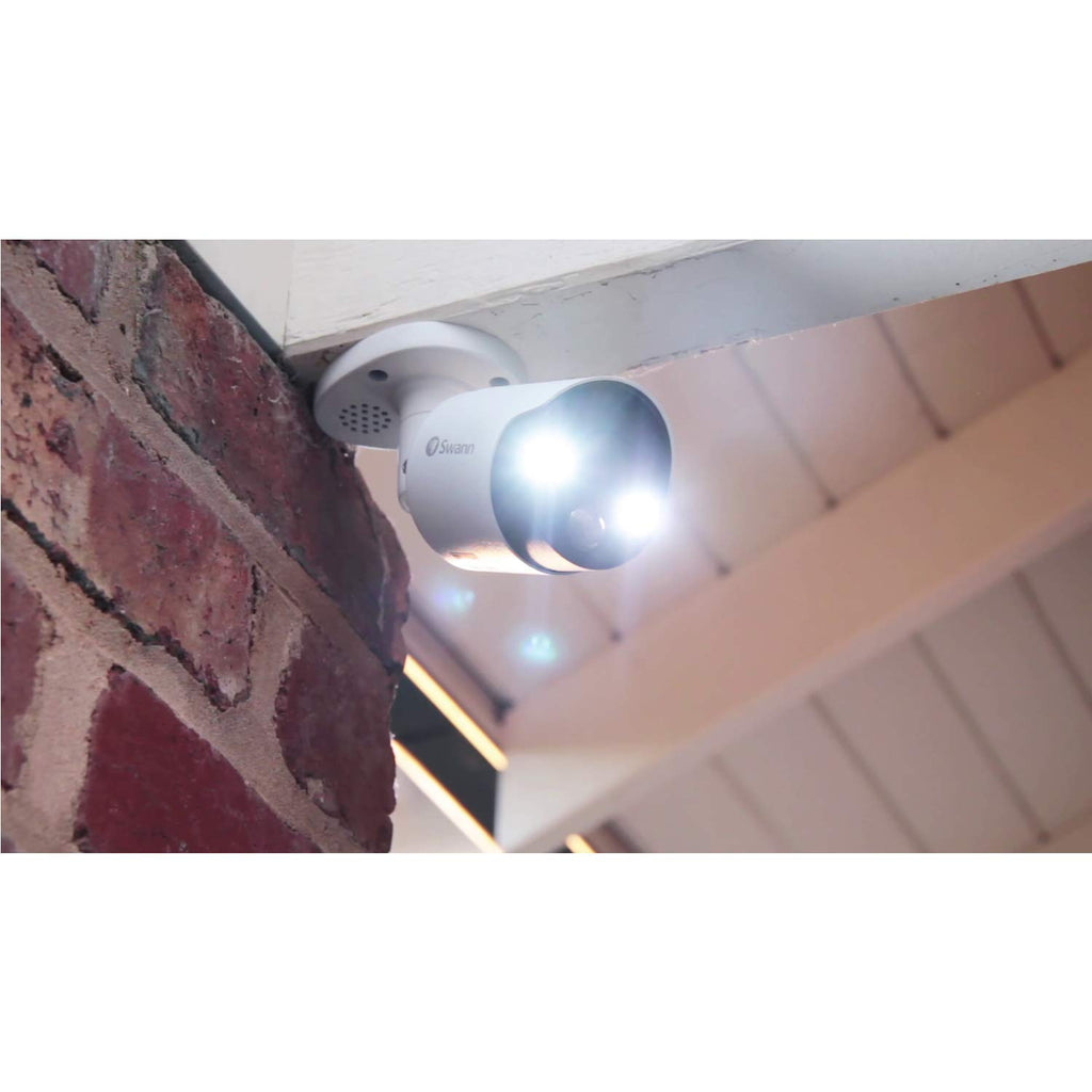 swann 5mp thermal sensing spotlight bullet security camera showing dimensions