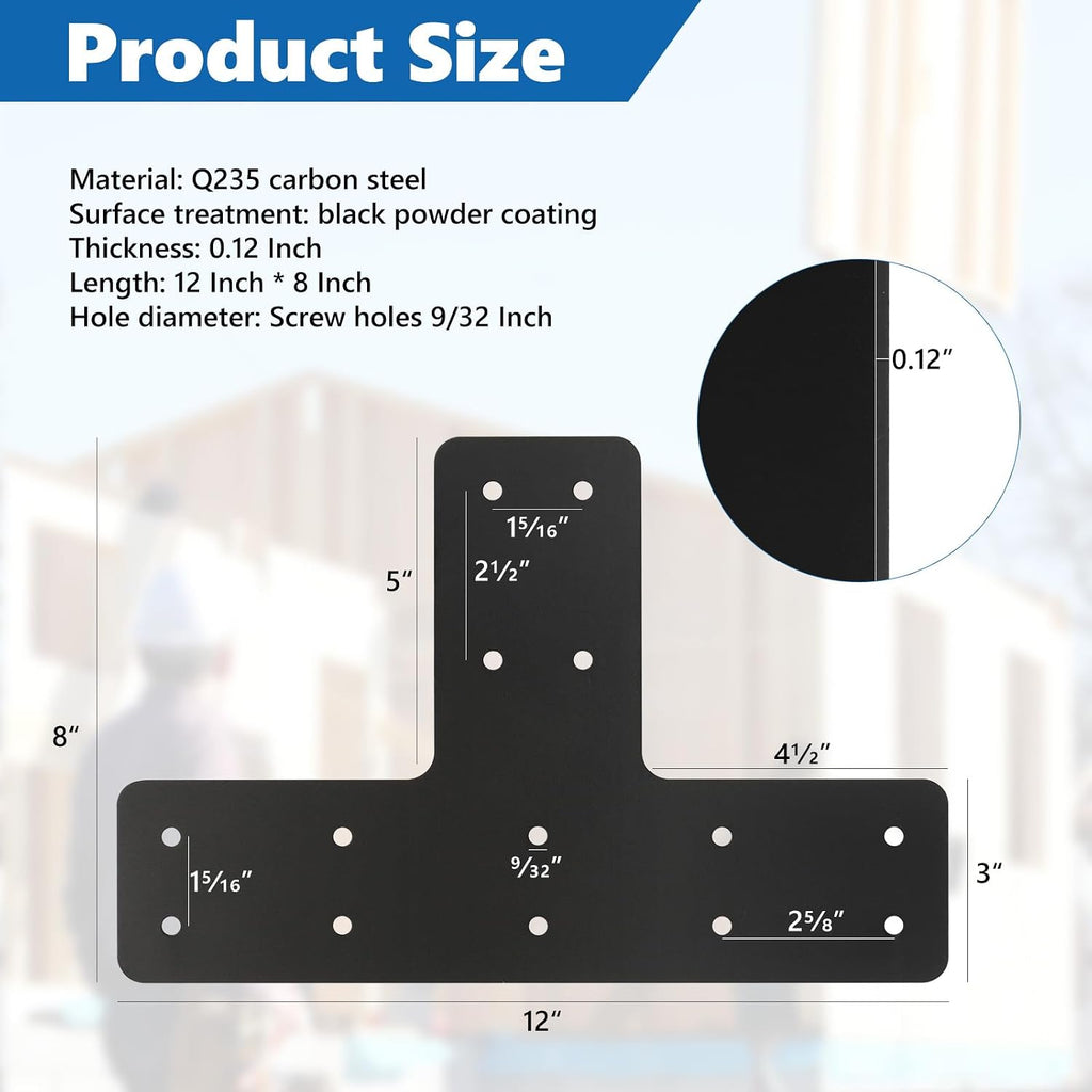 12*8 inch t post timber brackets,post to beam shown in use