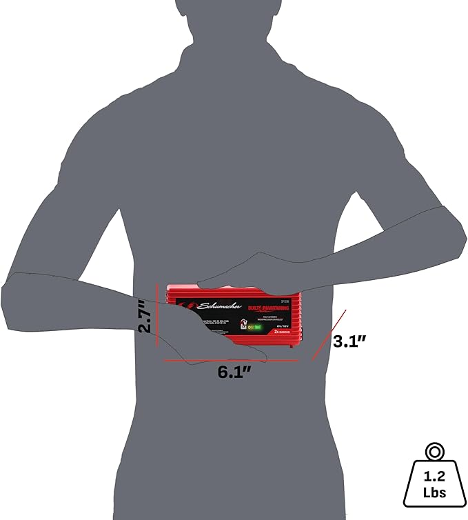 Schumacher Electric 2A Car Battery Charger and Maintainer, 3-in-1 Solution