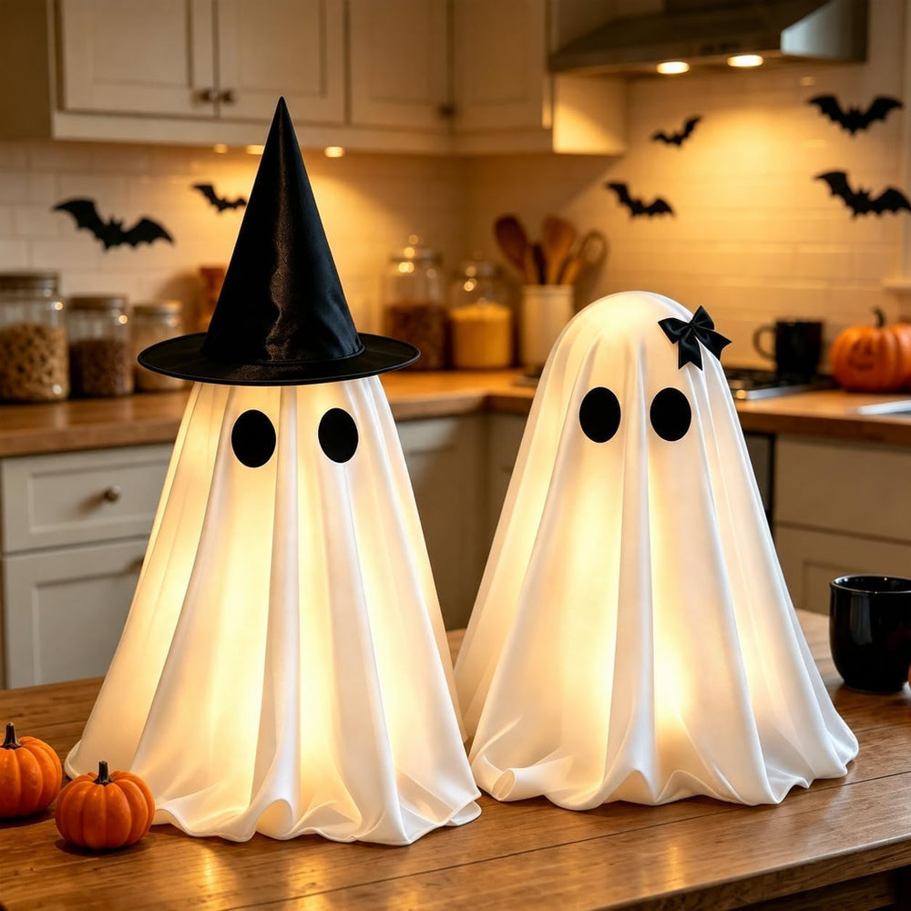 Halloween Decorations Indoor, 2 Pack Light Up Ghost Couple