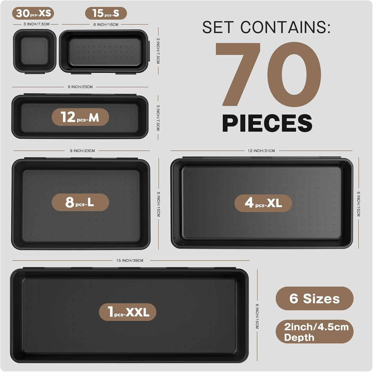 a-lugei【𝟳𝟬pcs 𝟲𝗦𝗶𝘇𝗲】 tool box organizer and storage drawer, close-up detail