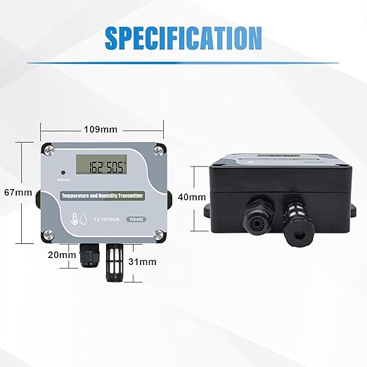 Tzone RS485 Temperature Humidity Sensor Modbus RTU Temp Sensor Digital
