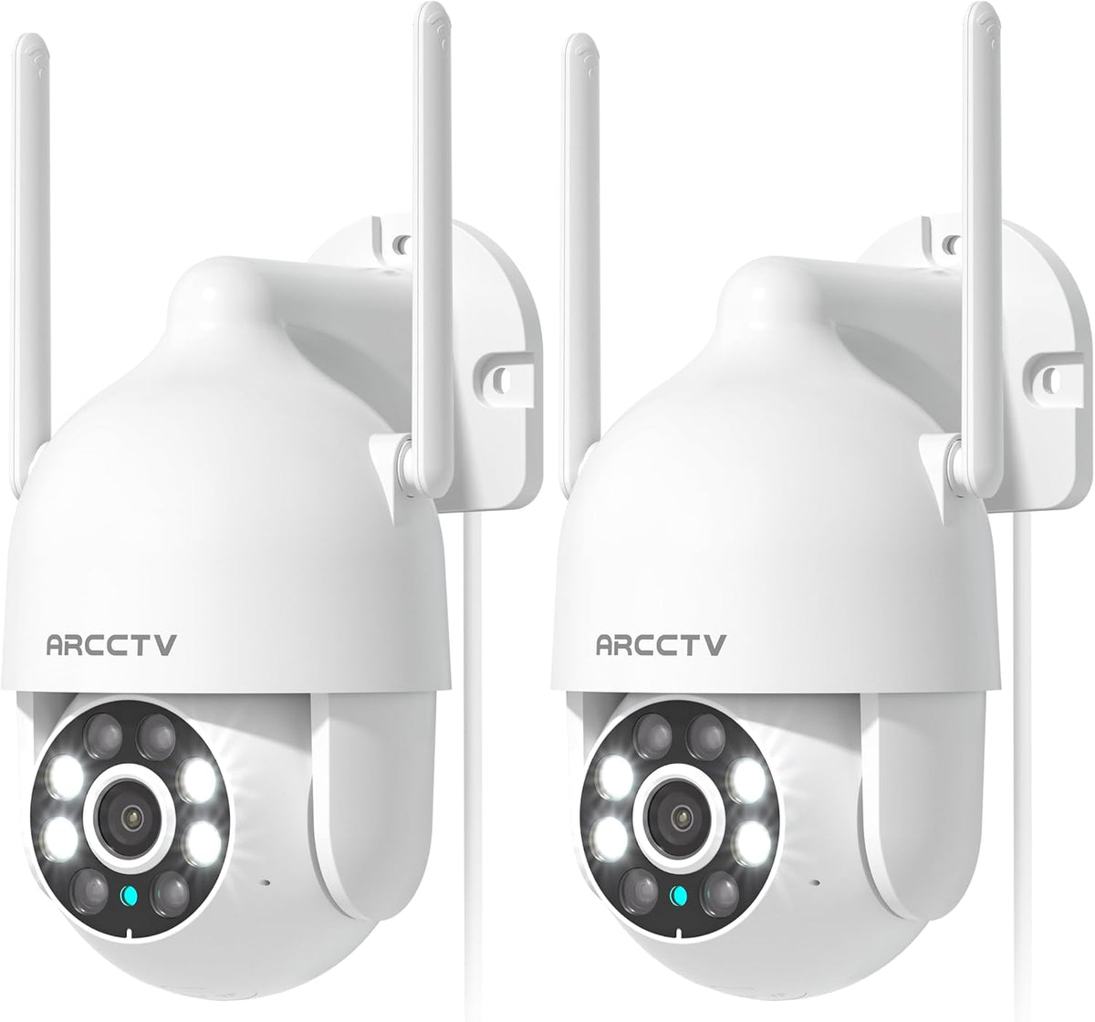 ARCCTV 2.5K HD Security Cameras Outdoor Plug-in, 360°Pan-Tilt View, 2 Pack