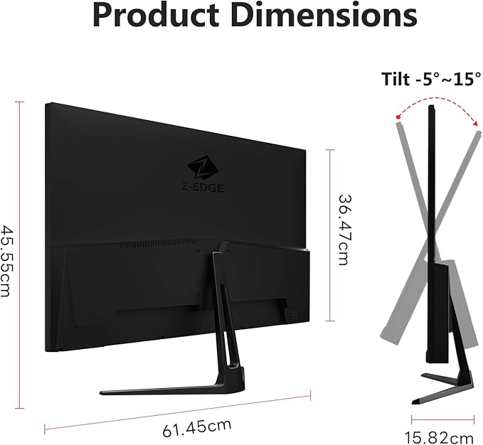 Z-Edge 27-inch Gaming Monitor QHD 2560 x 1440 2K, 180Hz Refresh Rate, 1ms MPRT