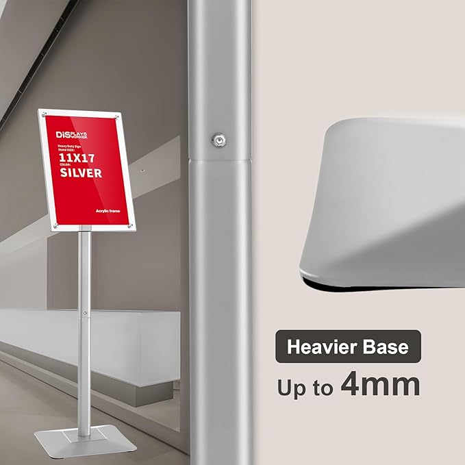 DISPLAYSWORKER Adjustable Heavy Duty Pedestal Sign holder floor Stand, sign
