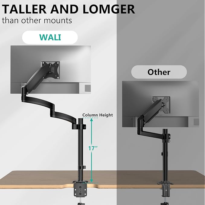 WALI Single Long Monitor Arm