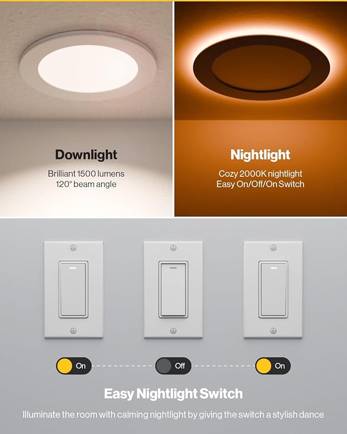 Sunco 6 Inch LED Recessed Light (4 Pack)
