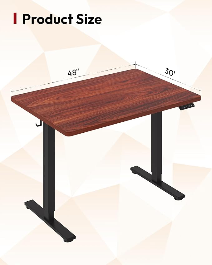 SANODESK Electric Standing Desk 48 x 30 Inches Whole-Piece Desktop Height