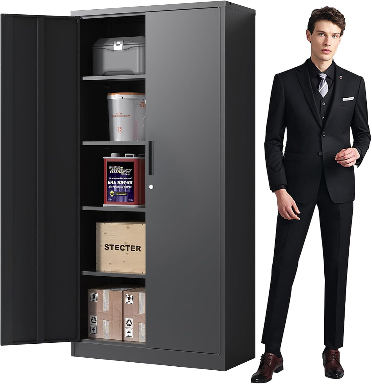 Metal Storage Cabinet for Garage, Tool Cabinet, Utility Cabinet