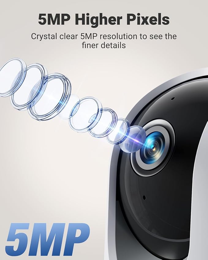MUBVIEW 5MP Indoor Security Camera, 5/2.4G WiFi Cameras (4-Pack)