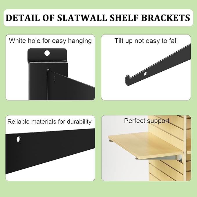16 Inch Slatwall Shelf Bracket (14 Pack)