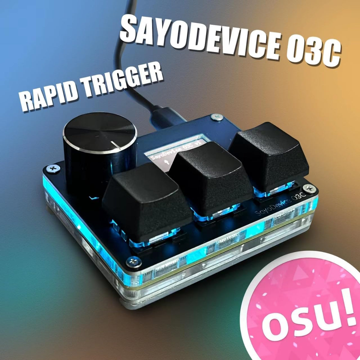 btxetuel sayodevice o3c osu keyboard rapid trigger hall shown in use