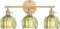 Shenmoyl Bathroom Light Fixtures, 3-Light Brass Vanity Wall Light Over Mirror
