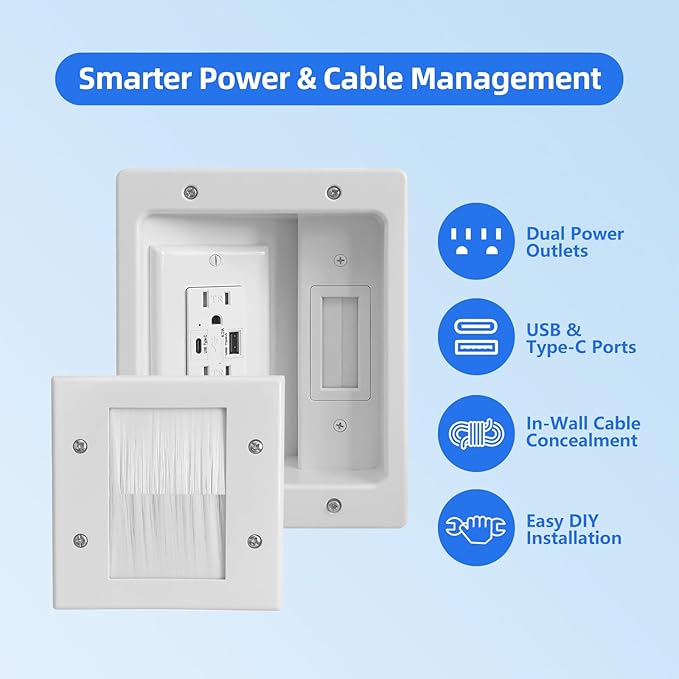 GEVINFA in-Wall TV Cable Management Kit