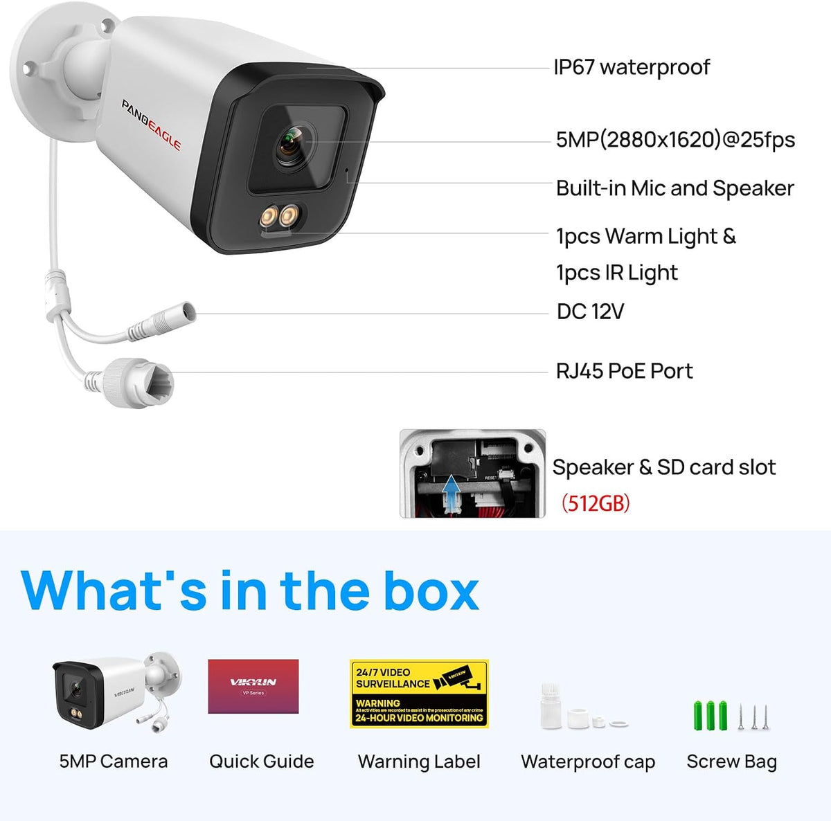 panoeagle 5mp full color poe ip camera outdoor, view 10