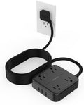 Surge Protector Flat Extension Cord 15FT, TESSAN Flat Plug Power Strip
