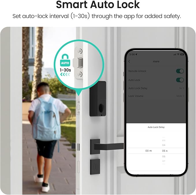TREATLIFE Smart Door Lock with WiFi Bluetooth Gateway, Keyless Entry Door Lock
