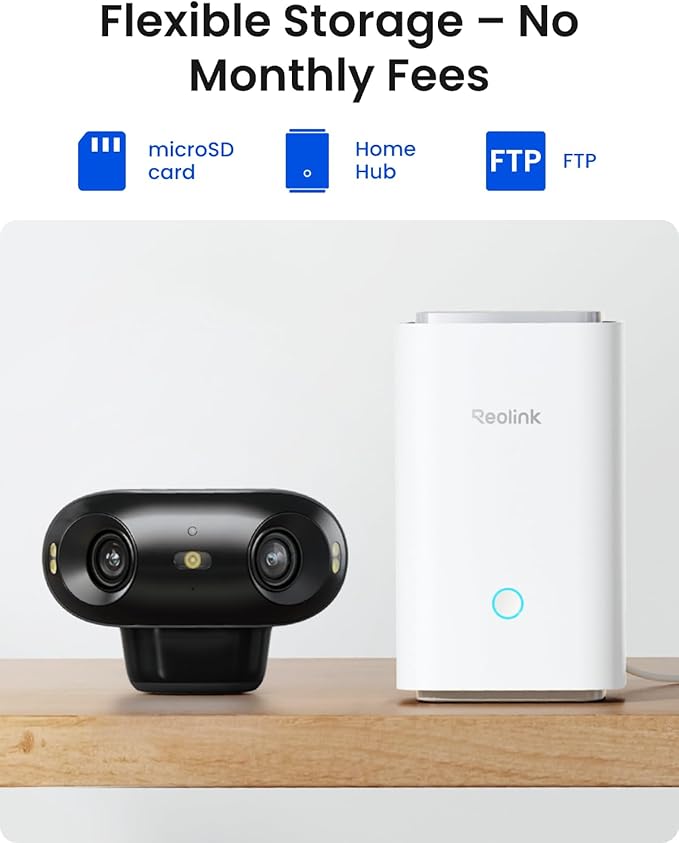 REOLINK Argus 4 Pro Black, 4K Dual-Lens 180° Solar Security Cameras Wireless