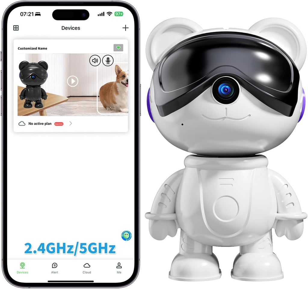Dzcctvipc-Cute Bear-2K Wireless-Smart Robot-Home Security