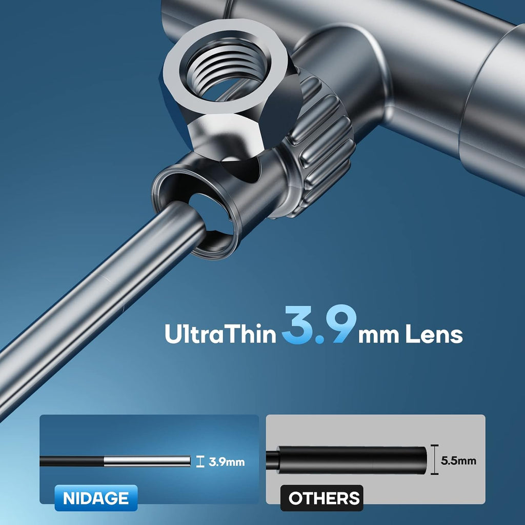 3.9mm slim wireless endoscope, 2.0mp hd inspection camera shown in use