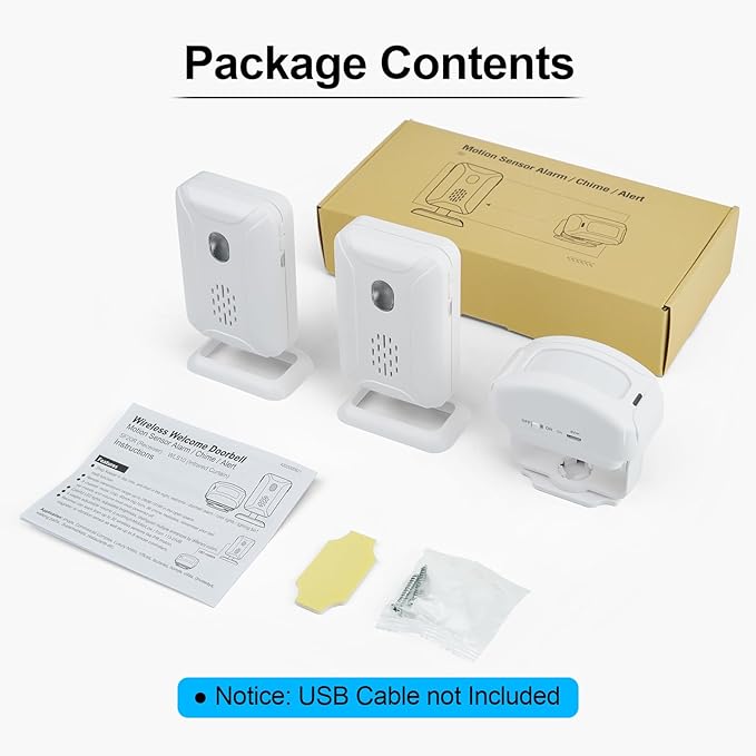 GREENCYCLE Door Sensor Chime, Motion Detector Alarm, Commercial Door Bells