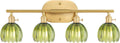 Shenmoyl Bathroom Light Fixtures, 4-Light Brass Vanity Wall Light Over Mirror