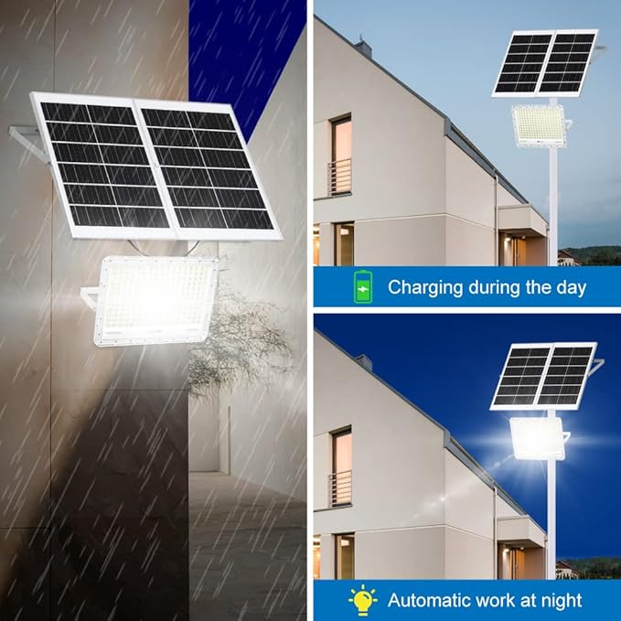 TINSUM 500W Solar Led Flood Lights Outdoor, 28000 Lumens Solar Security Street