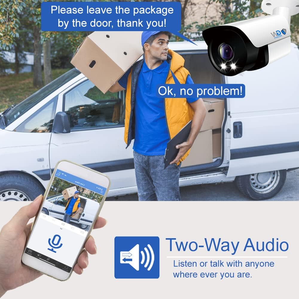 gw security full-time color night vision two-way audio shown in use