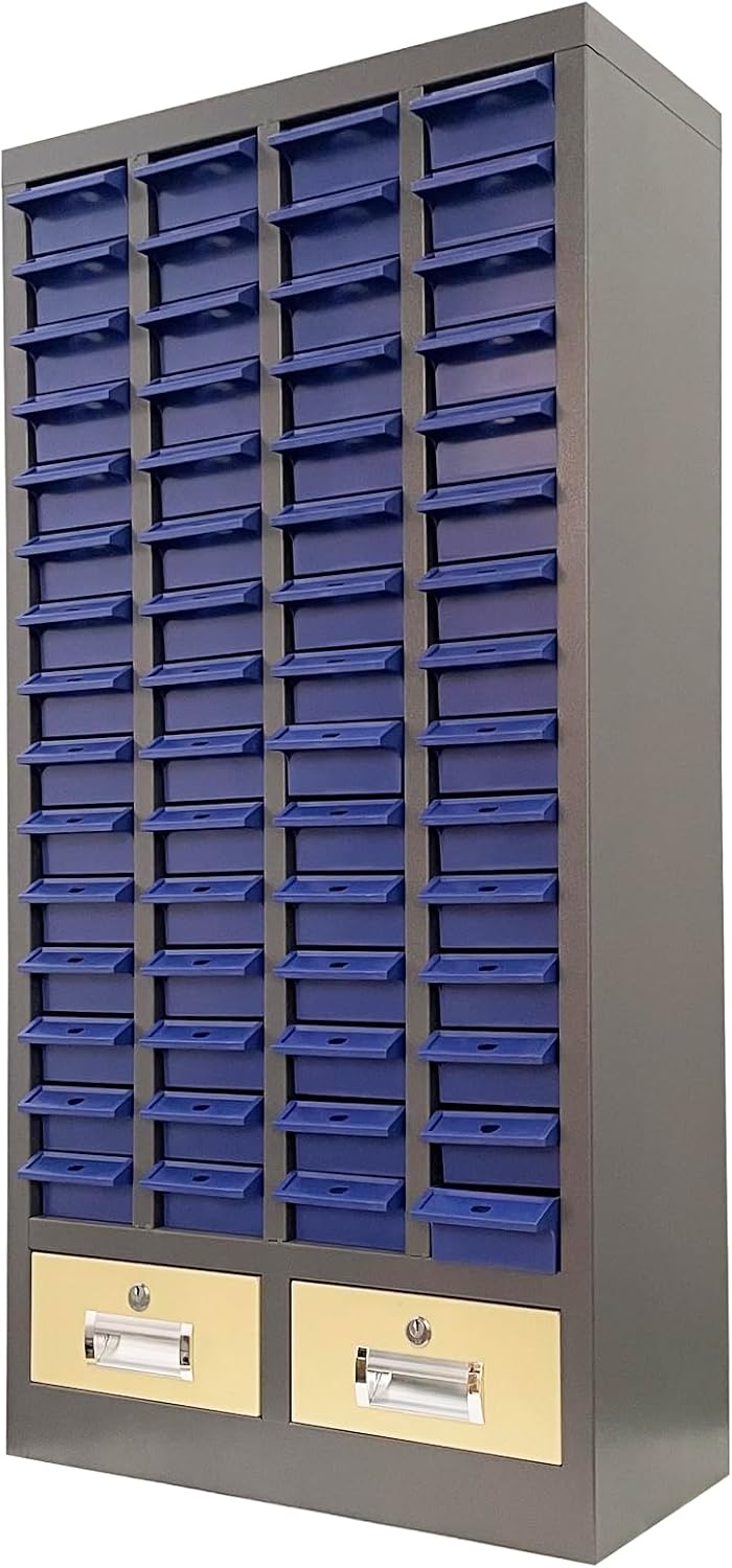 TECHTONGDA Bolt and Nut Tool Cabinet 62 Drawers Assortment Storage Cabinet Contains Assortment KIT Metal Part Organization Shelves for Garage, Store, Workshop
