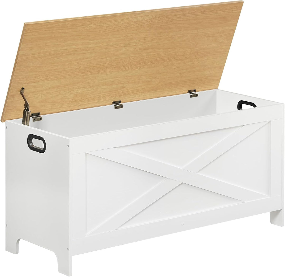 MAHANCRIS 39.4" Storage Chest with Lid, Storage Bench with Safety Hinges
