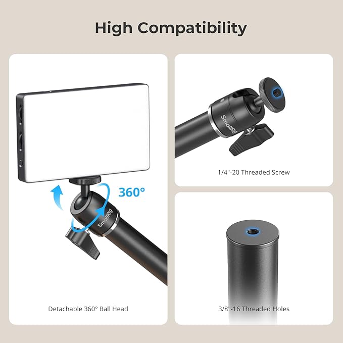 SMALLRIG Camera Desk Mount, Overhead Camera Arm Stand