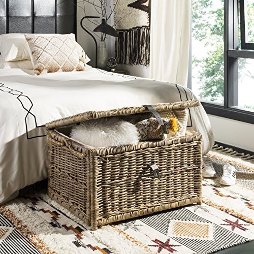 happimess Caden Collapsible Wicker Storage Trunk Chest 30", Natural