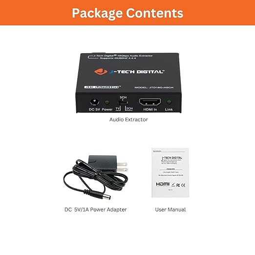4K 60Hz HDMI Audio Extractor Converter SPDIF + 3.5MM Output Supports HDMI 2.0