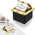 Vagueior Pop Up Floor Electrical Outlet Stainless Steel Box Kit, 5V/4.8A USB