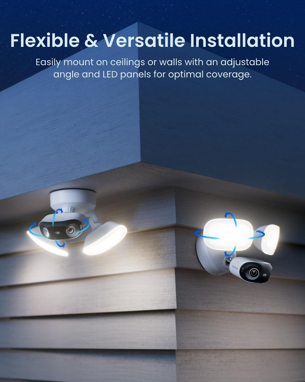 reolink elite floodlight wifi 4k 8mp 180° panoramic, front angle view