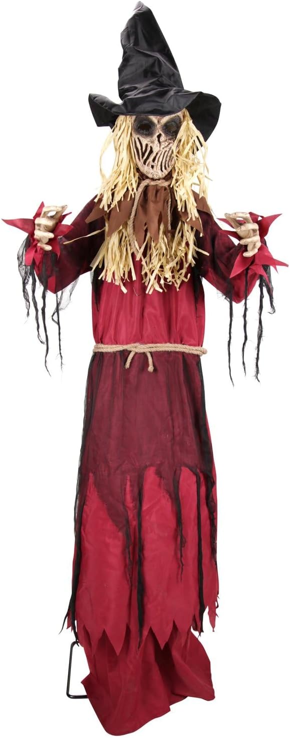 Haunted Hill Farm 7.9-Ft. Raising Scarecrow Halloween Animatronic