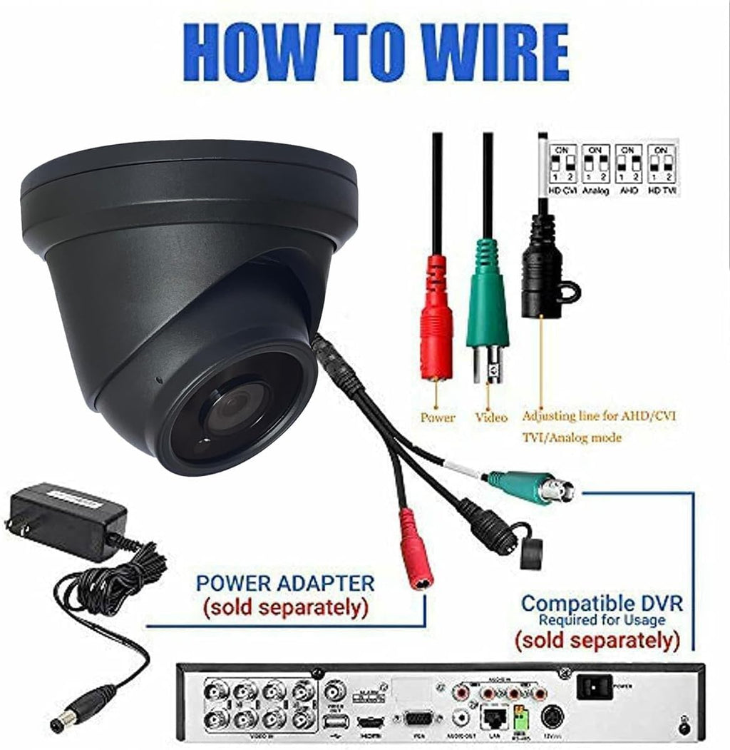4mp analog coax dome tvi cvi cctv surveillance showing dimensions