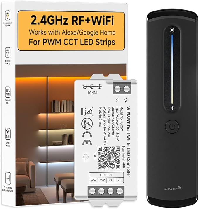 BTF-LIGHTING RF 2.4GHz Wireless Remote RC08RFB & C02W Dual White 2.4GHz Tuya