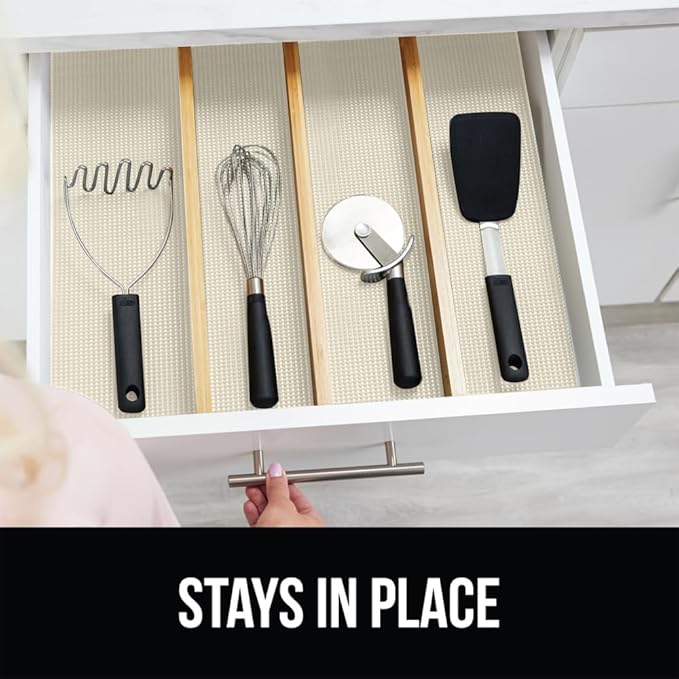 GORILLA GRIP powerGRIP Drawer Shelf and Cabinet Liner, Thick Strong Hold