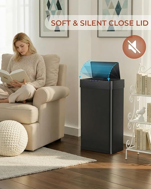 TLSUNNY 18.5 Gallon Motion Sensor Trash Can, Touchless Automatic Garbage Can
