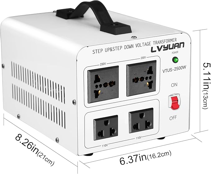 LVYUAN 2500 Watt Voltage Transformer Converter Step Up/Down Converter 110/120