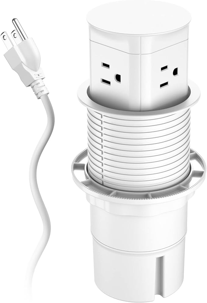 Jgstkcity Pop Up Outlet for Countertop, Flush Mount Tamper Resistant Space