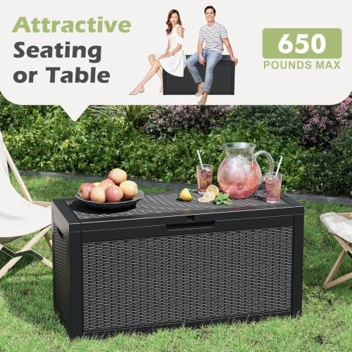 Outdoor Storage Box Waterproof, 80 Gallon Deck Box for Patio Storage