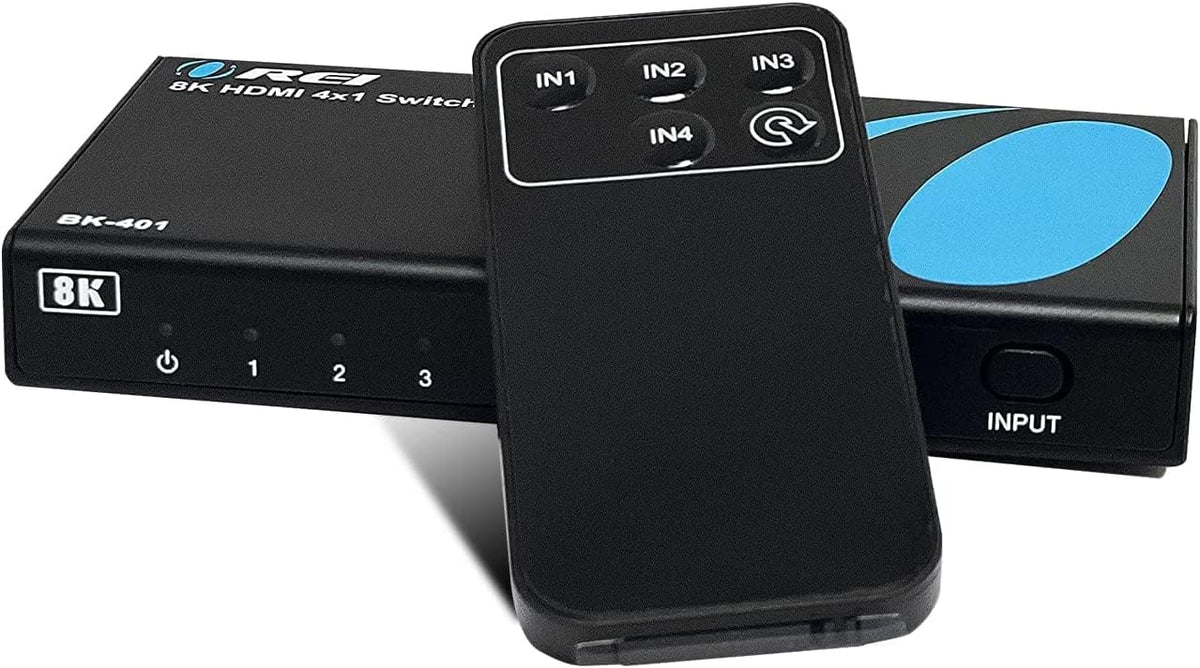 OREI 8K 4x1 HDMI 2.1 Switch 4K @ 120hz Switcher 4 in 1 Out, Support HDR