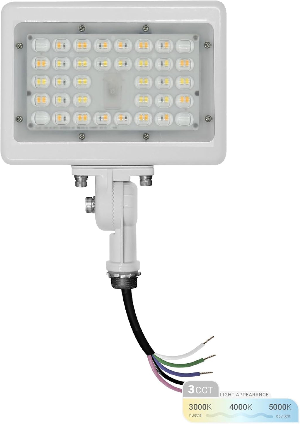 NUWATT 15W LED Flood Light, 3CCT 3000K/4000K/5000K Selectable, IP65 Waterproof
