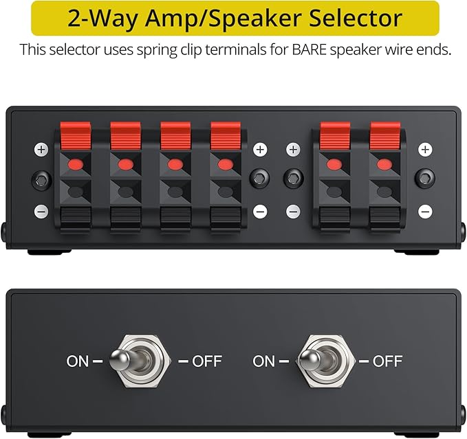 PROZOR 2-Zone Speaker Switch Box, 2-Way Amp/Speaker Selector