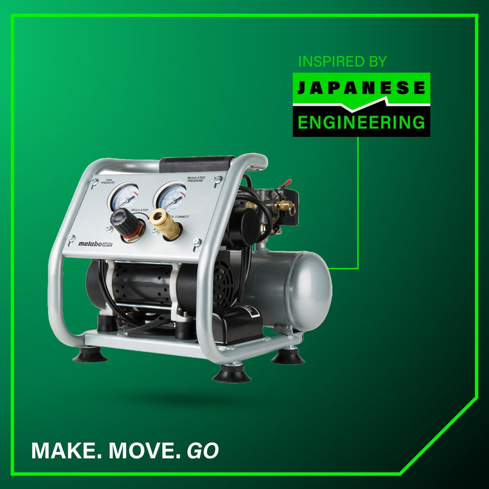 Metabo HPT Quiet Air Compressor, Portable 1 Gallon Oil-Free, EC28M