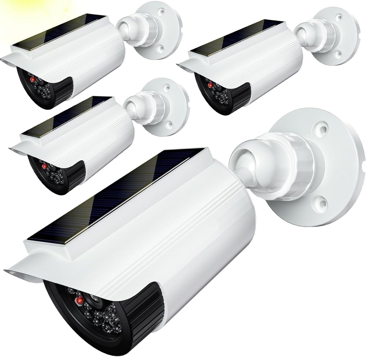WALI Fake Dummy Camera, Solar Powered Fake Security Camera (2 Pack)